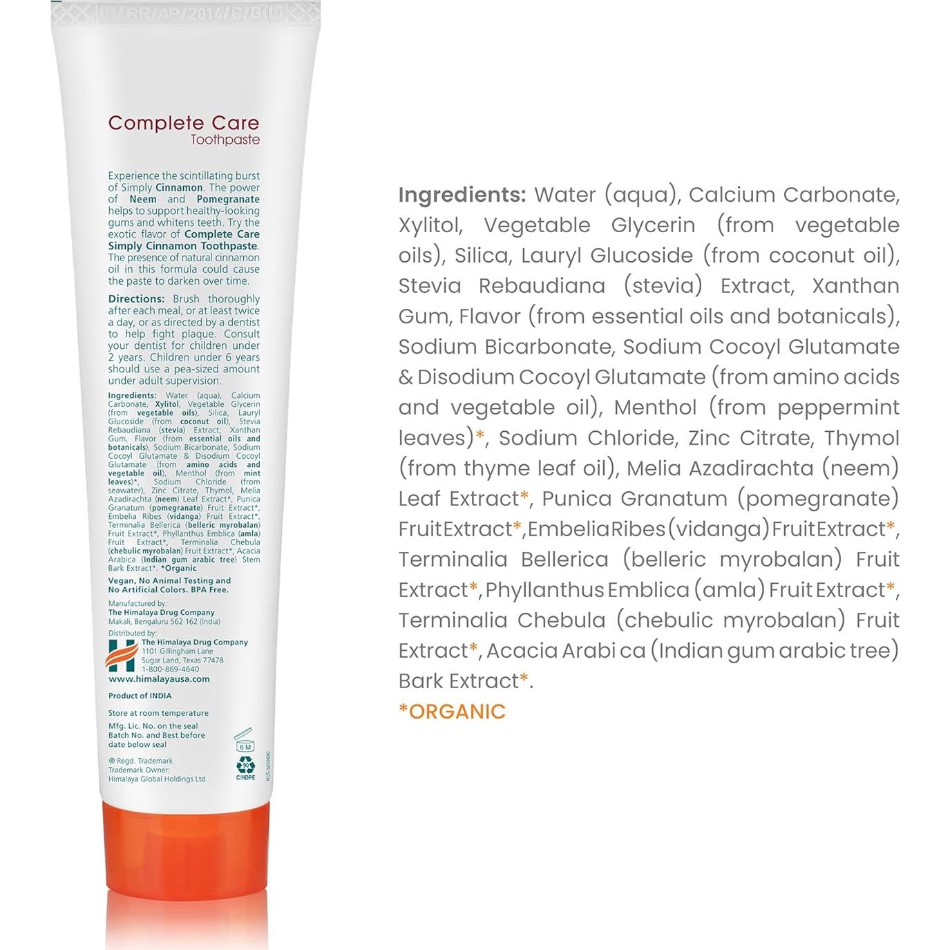 Pasta de Dientes Himalaya Botanique Canela 150 g Herbal