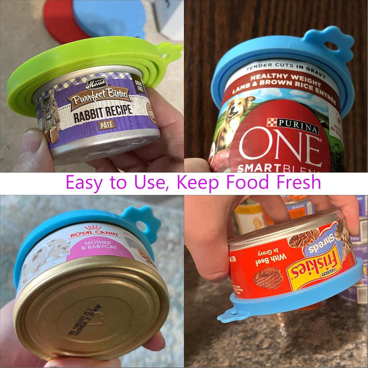 Paquete de 4 tapas de silicona Giozoc para latas de comida