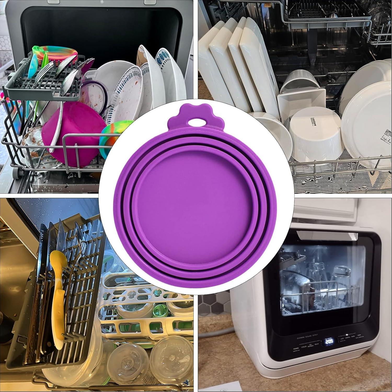 Paquete de 4 tapas de silicona Giozoc para latas de comida