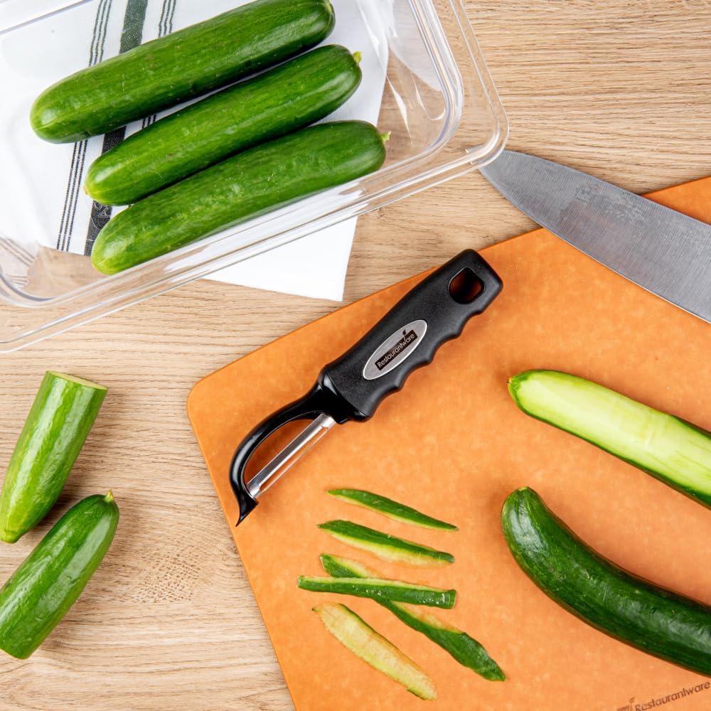 Pelador de Verduras Restaurantware 19 cm Acero Inoxidable Negro