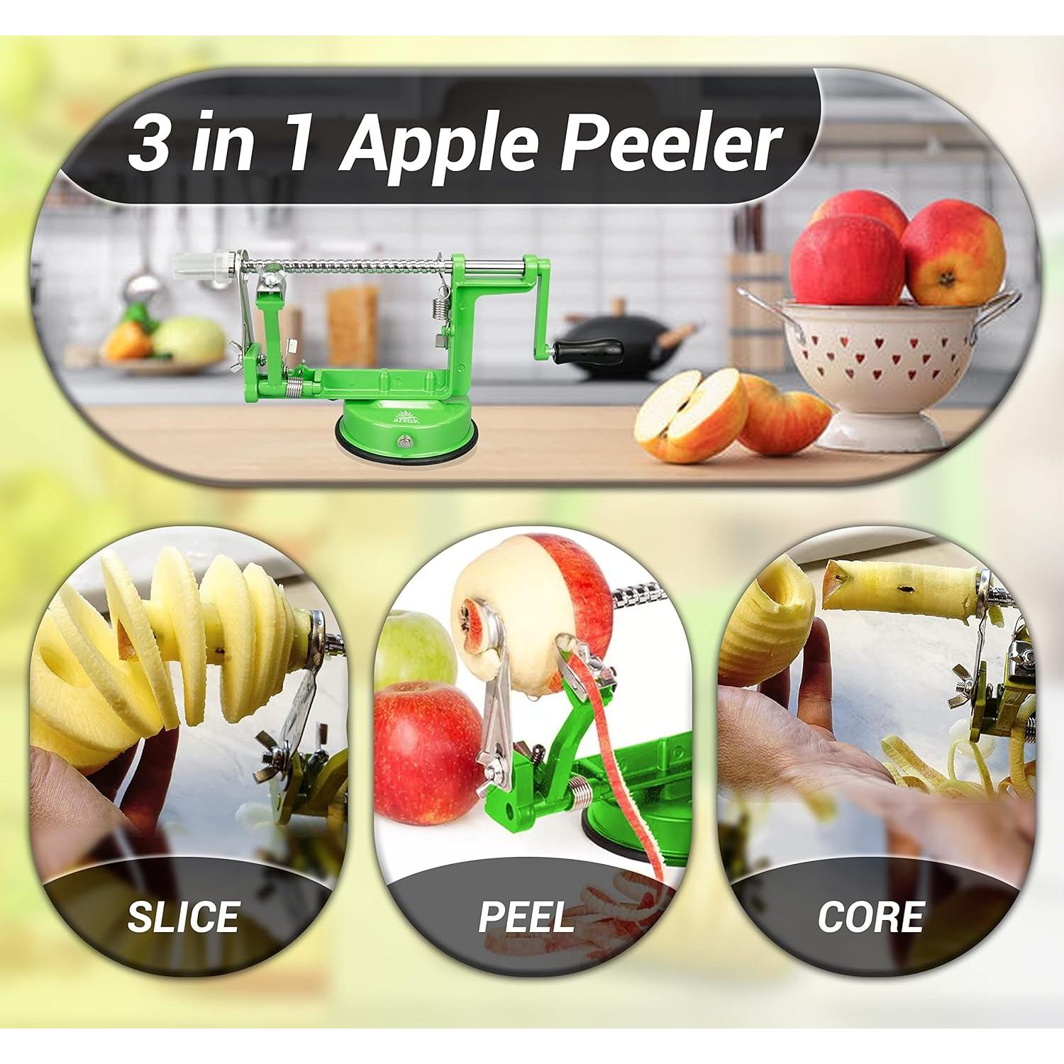 Peladora de Manzanas ARSUK 3 en 1 Manual con Cuchilla Ajustable