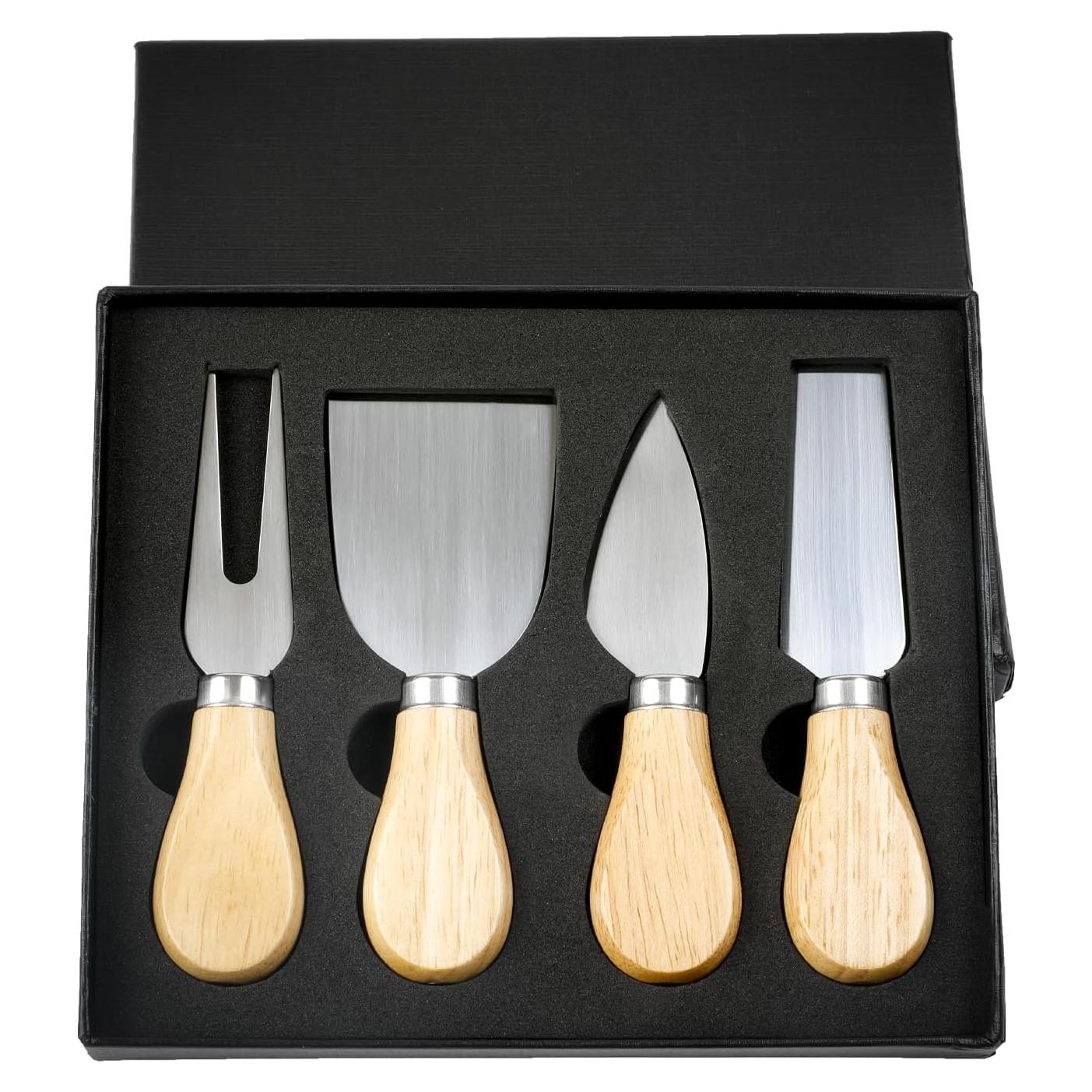 Juego de 4 cuchillos para queso ZSYADSDH de acero inoxidable