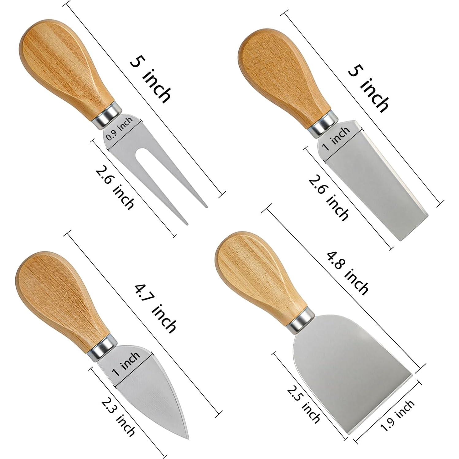 Juego de 4 cuchillos para queso ZSYADSDH de acero inoxidable