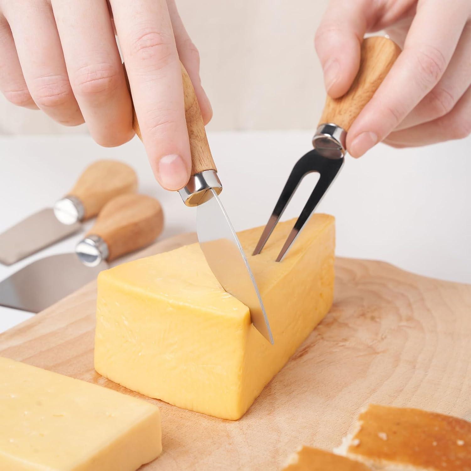 Juego de 4 cuchillos para queso ZSYADSDH de acero inoxidable