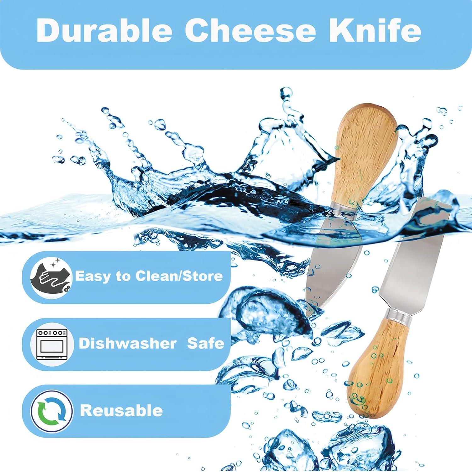 Juego de 4 cuchillos para queso ZSYADSDH de acero inoxidable