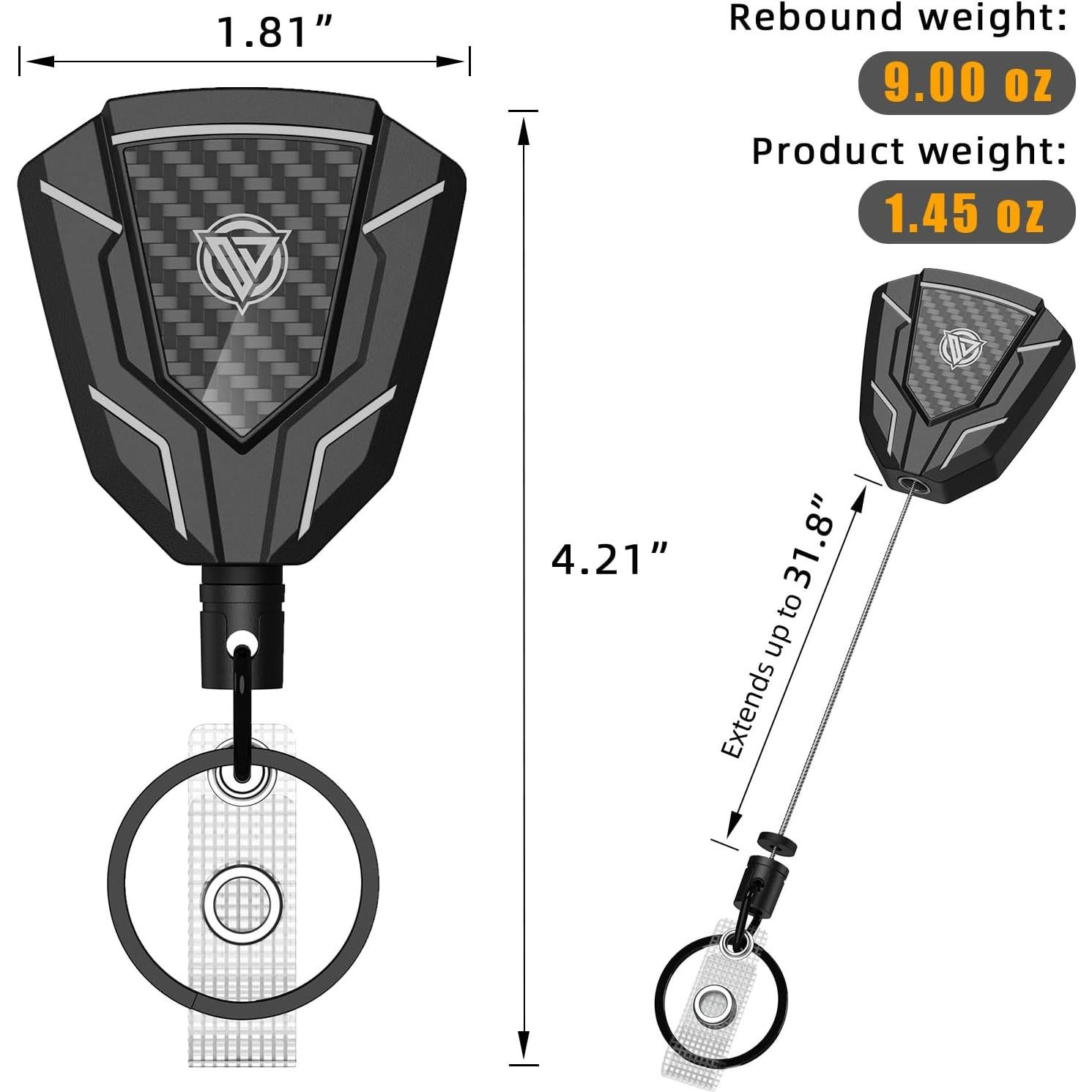Llavero Retráctil Oaridey con Clip para Cinturón 80.8 cm