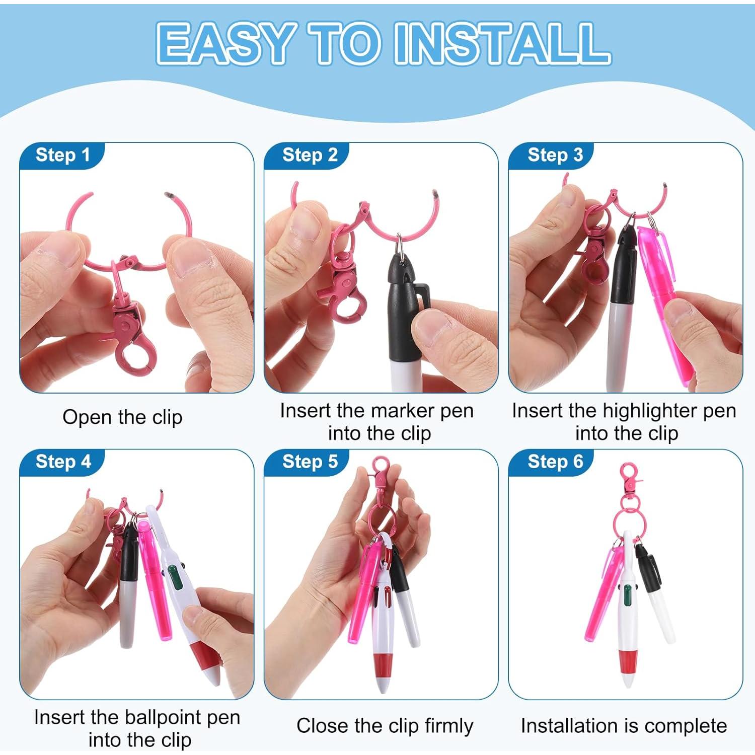 Mini Resaltador PATIKIL 2 Pcs Azul/Naranja con Clip Llavero