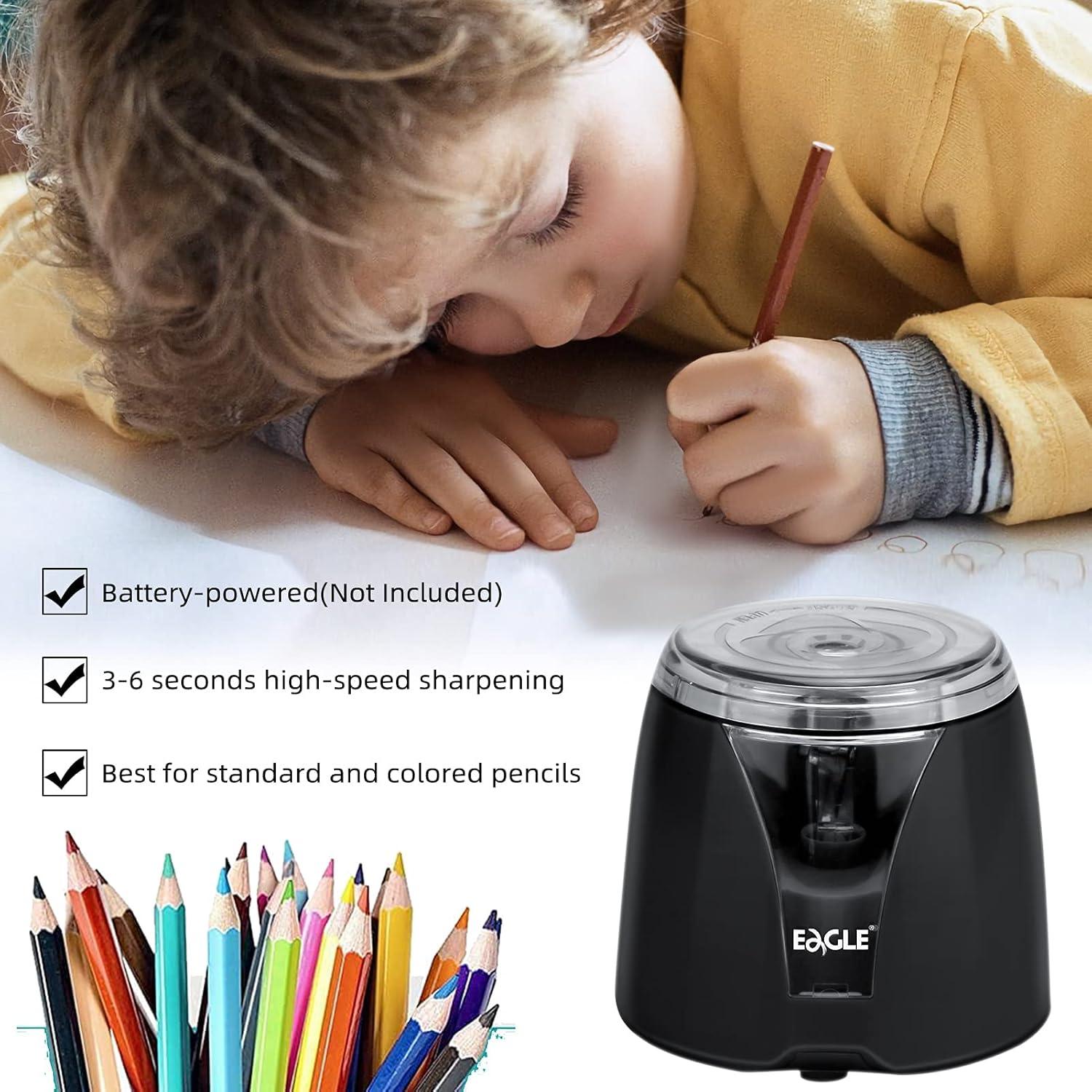 Sacapuntas Eléctrico Eagle Negro, Portátil, Cuchillas de Acero