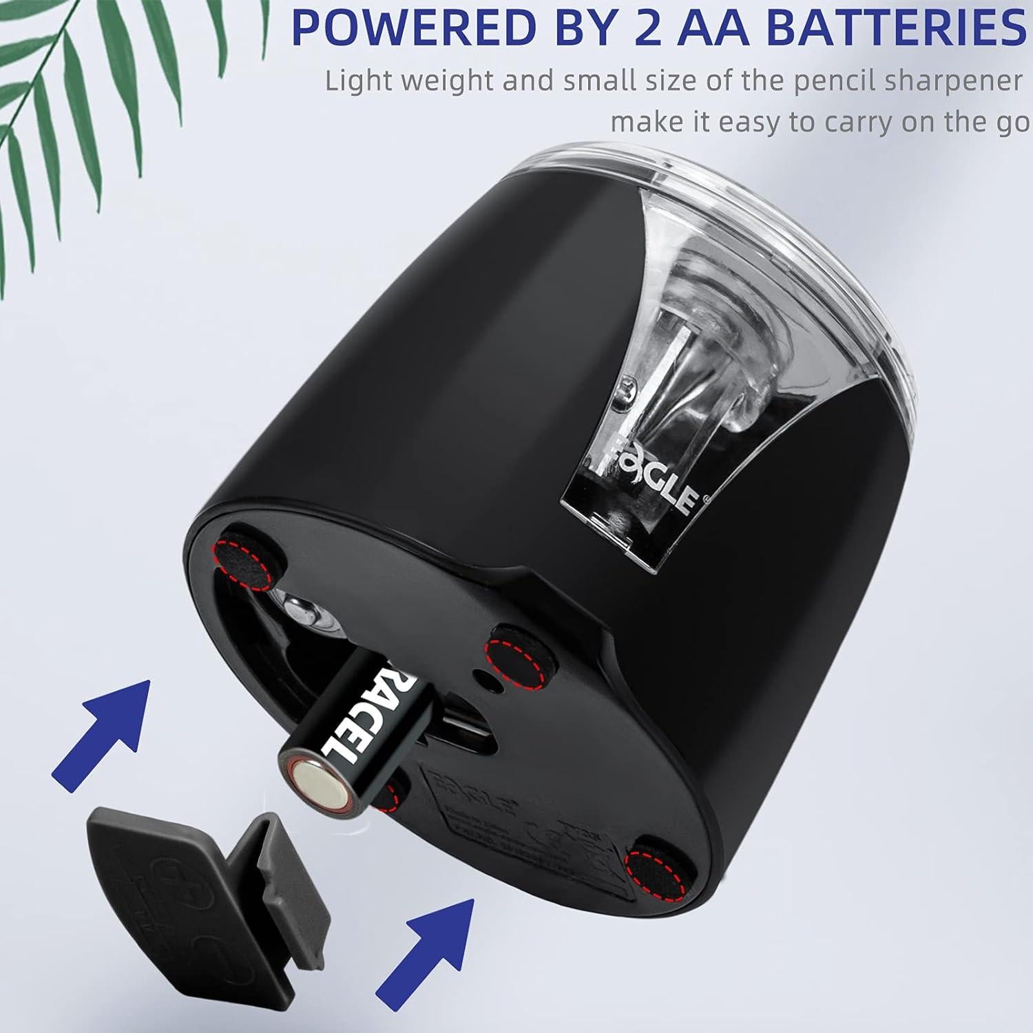 Sacapuntas Eléctrico Eagle Negro, Portátil, Cuchillas de Acero