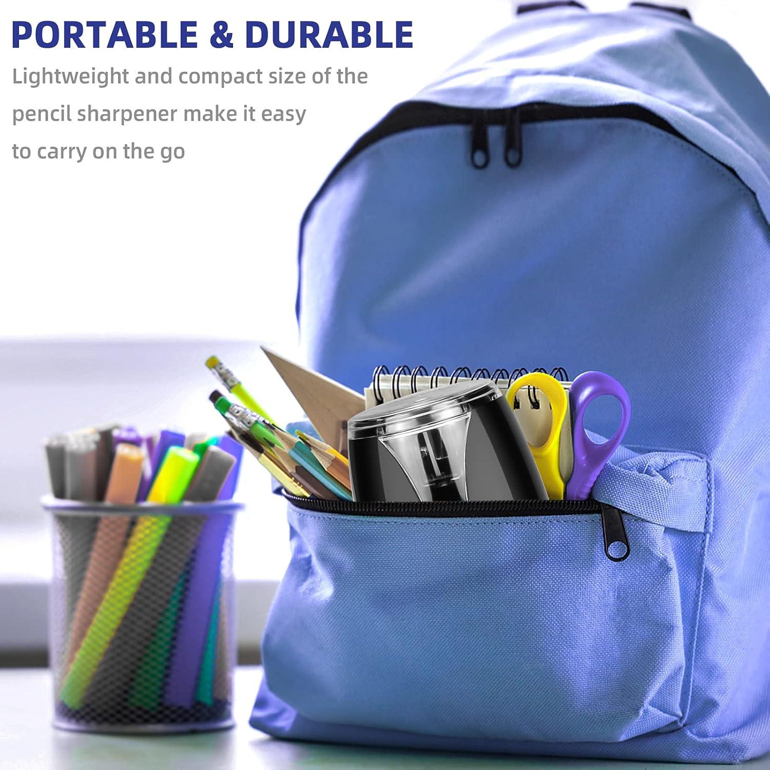 Sacapuntas Eléctrico Eagle Negro, Portátil, Cuchillas de Acero