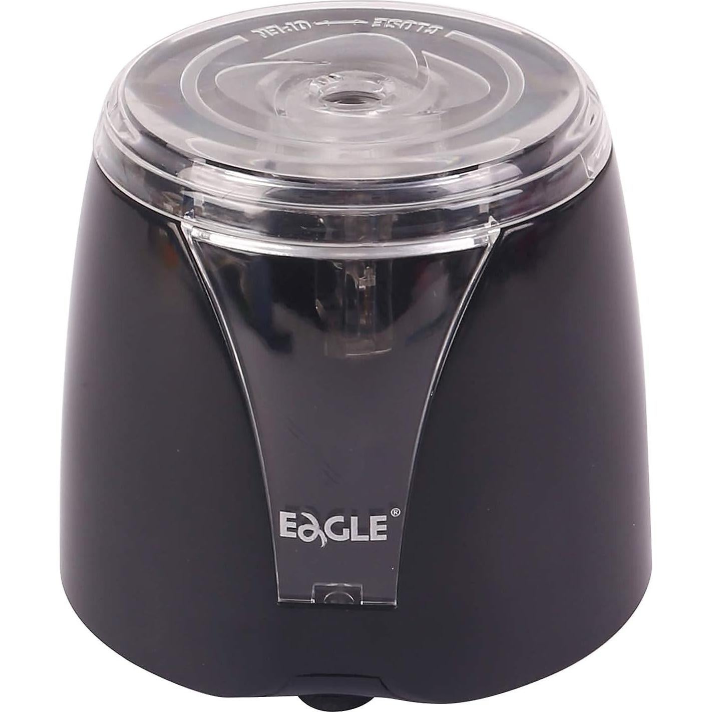 Sacapuntas Eléctrico Eagle Negro, Portátil, Cuchillas de Acero