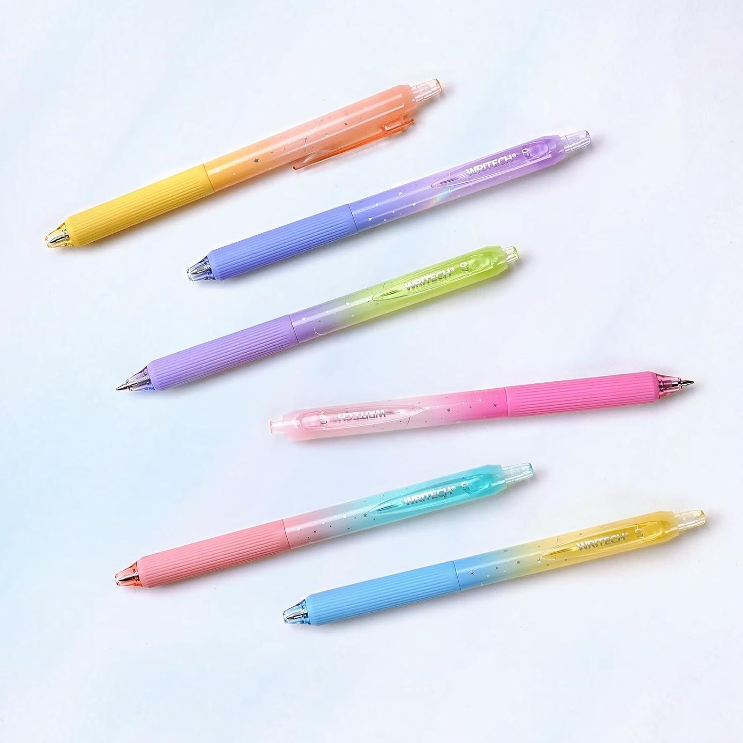 Bolígrafos de Gel WRITECH Nebula 0.7mm Retráctil 6 Unidades