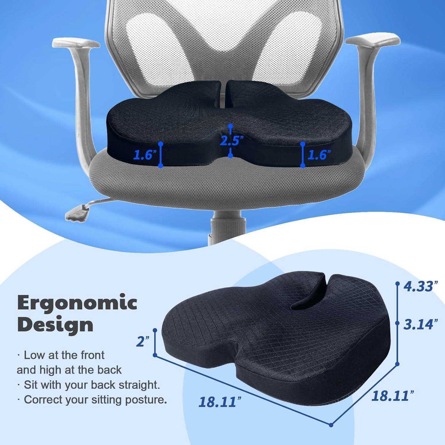 Cojín de Asiento de Gel y Espuma TOYALI CST-ZD Negro 45x46 cm