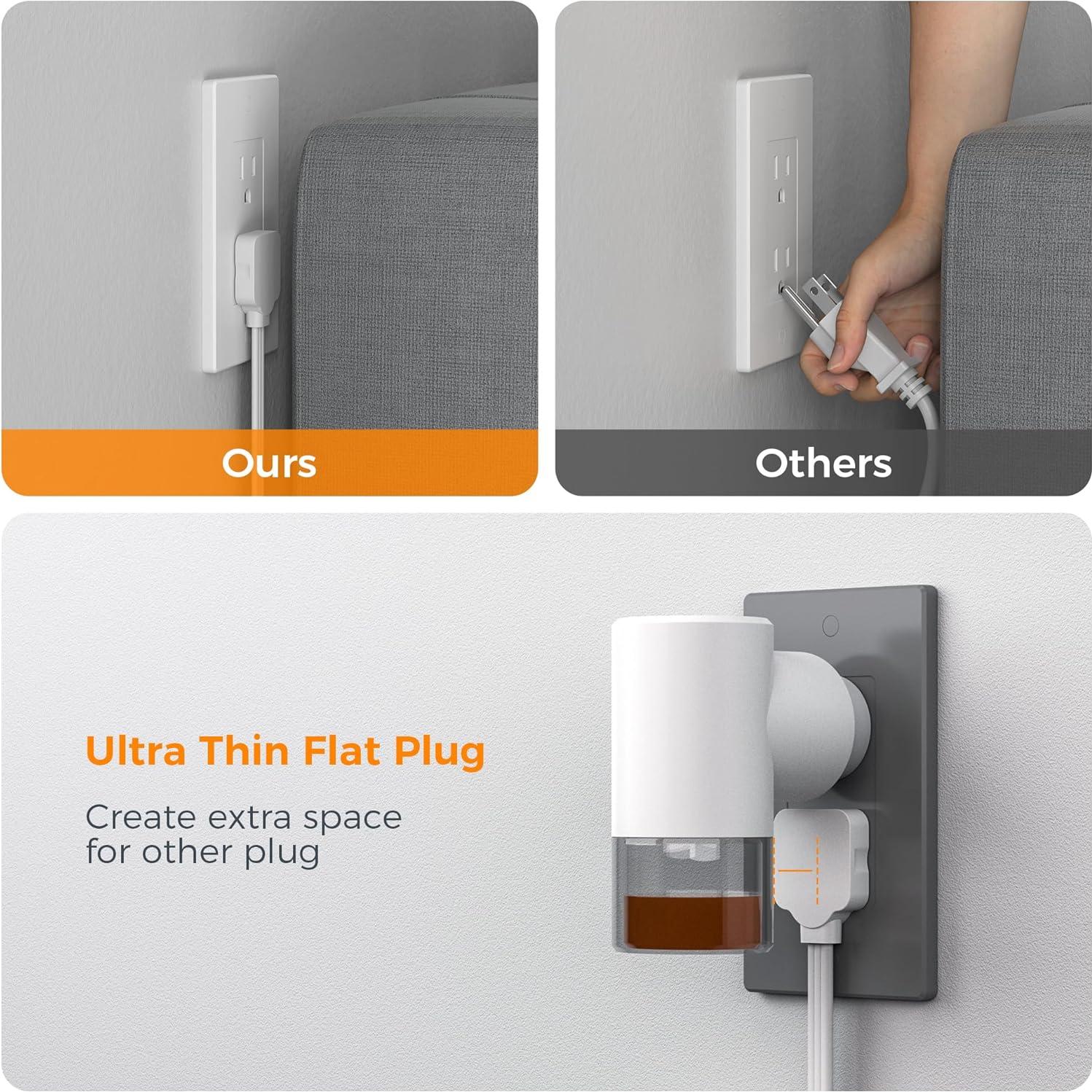 Regleta de Enchufes Plana TESSAN con 4 Salidas y 3 USB