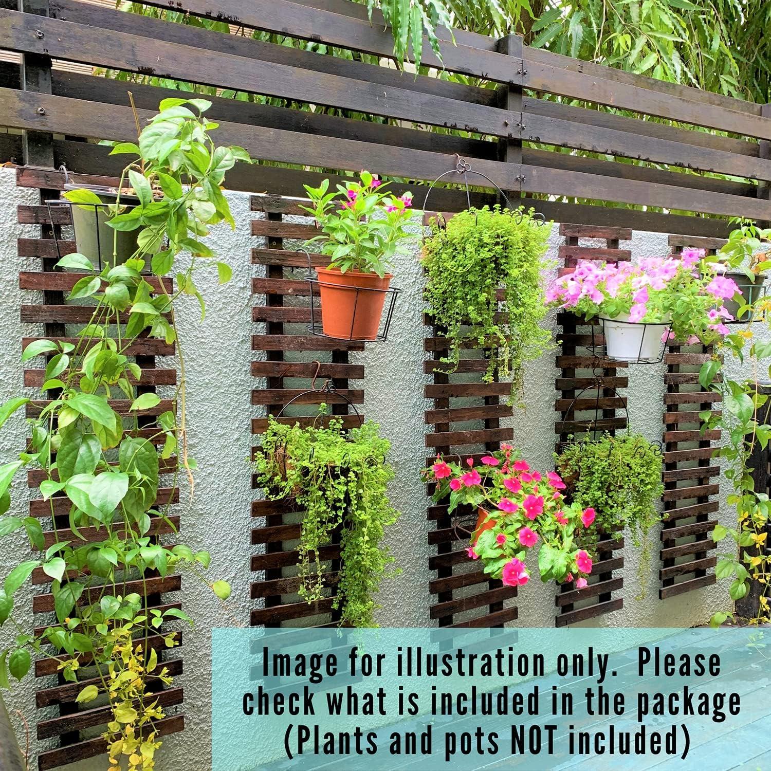 Plantero de Pared ShopLaLa - 3 Macetas de Madera Colgantes