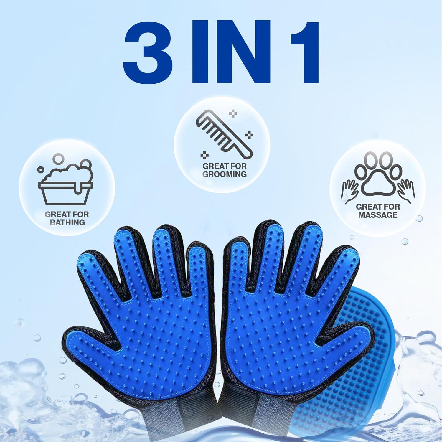 Juego de Guantes de Cuidado para Mascotas 1TO3GO con 185 Puntas
