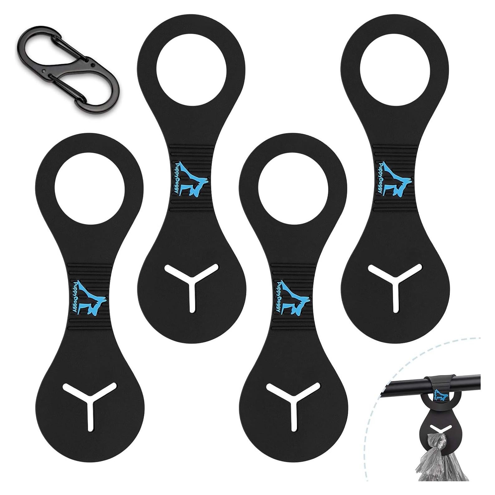 Soporte de Bolsa de Excremento PuppyDoggy Negro - Manos Libres