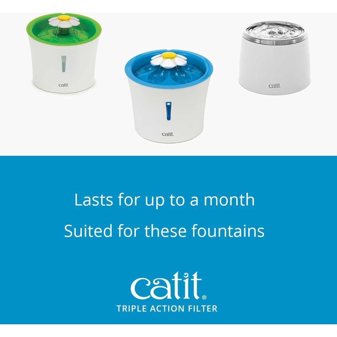 Filtros de Agua Catit Triple Acción - Paquete de 2 para Gatos