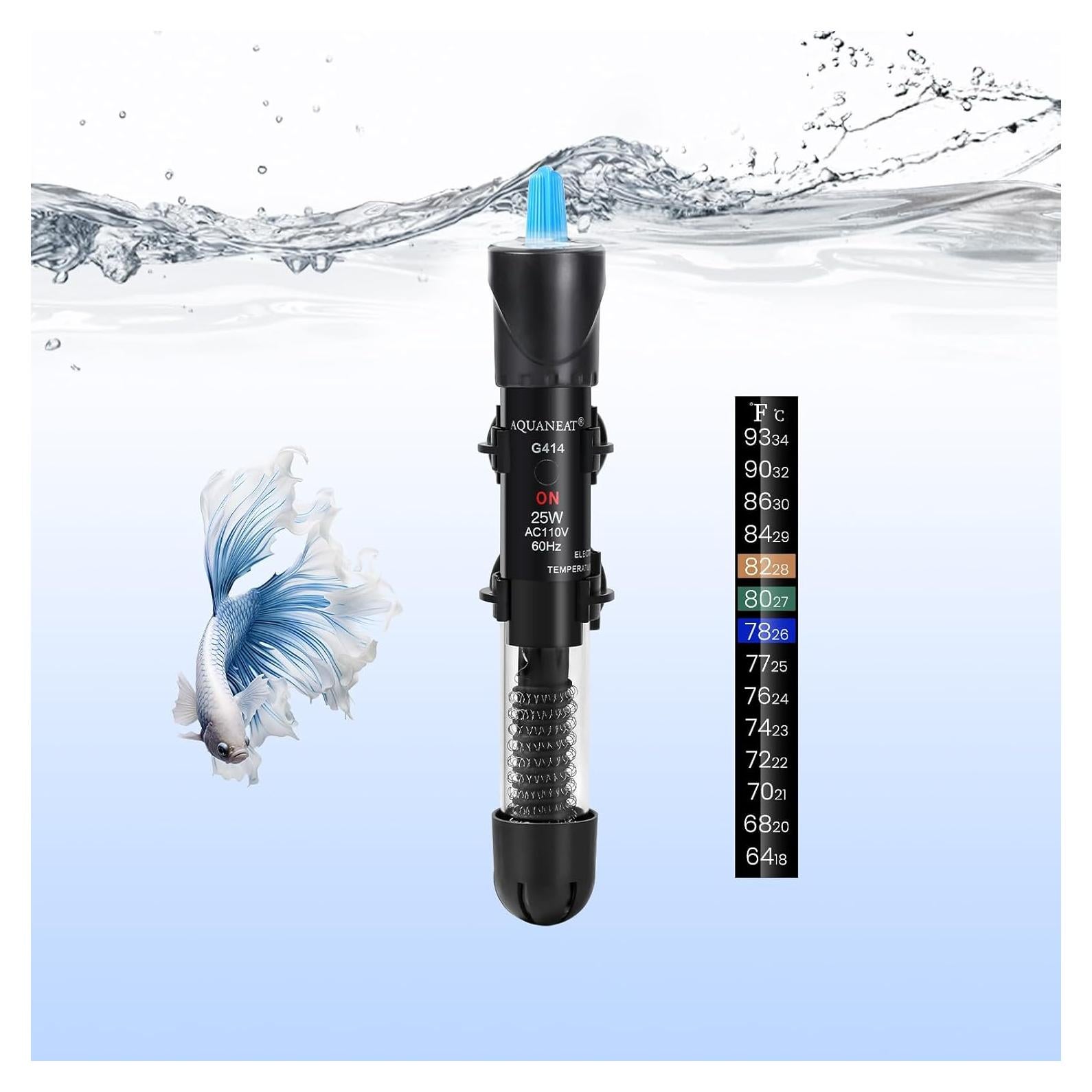 Calentador de Acuario AQUANEAT 25W Sumergible Ajustable