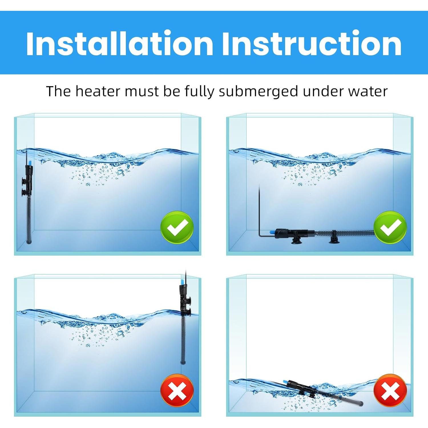 Calentador de Acuario AQUANEAT 25W Sumergible Ajustable