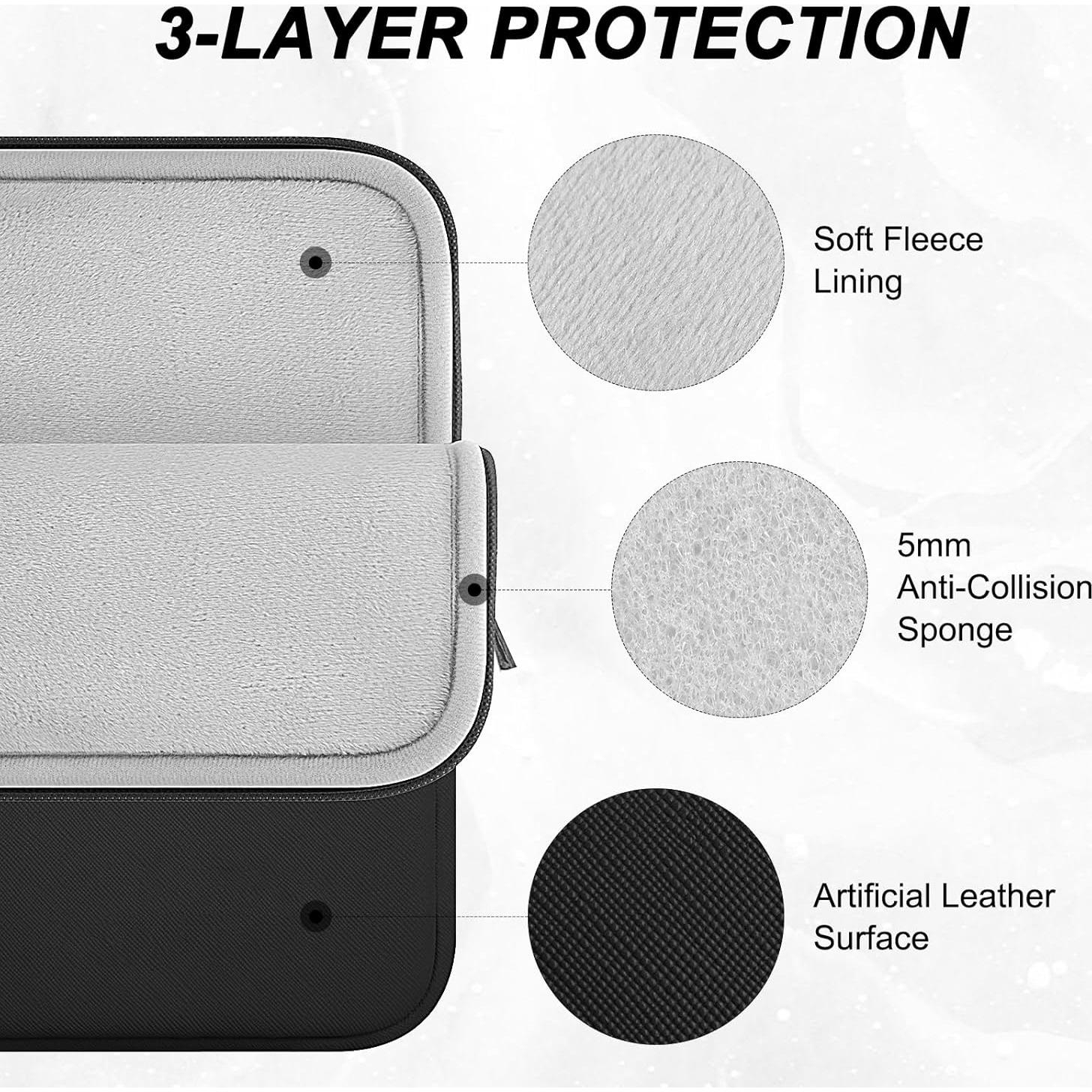 Funda Impermeable ARVOK para Laptop 13" Negro - Protección Múltiple