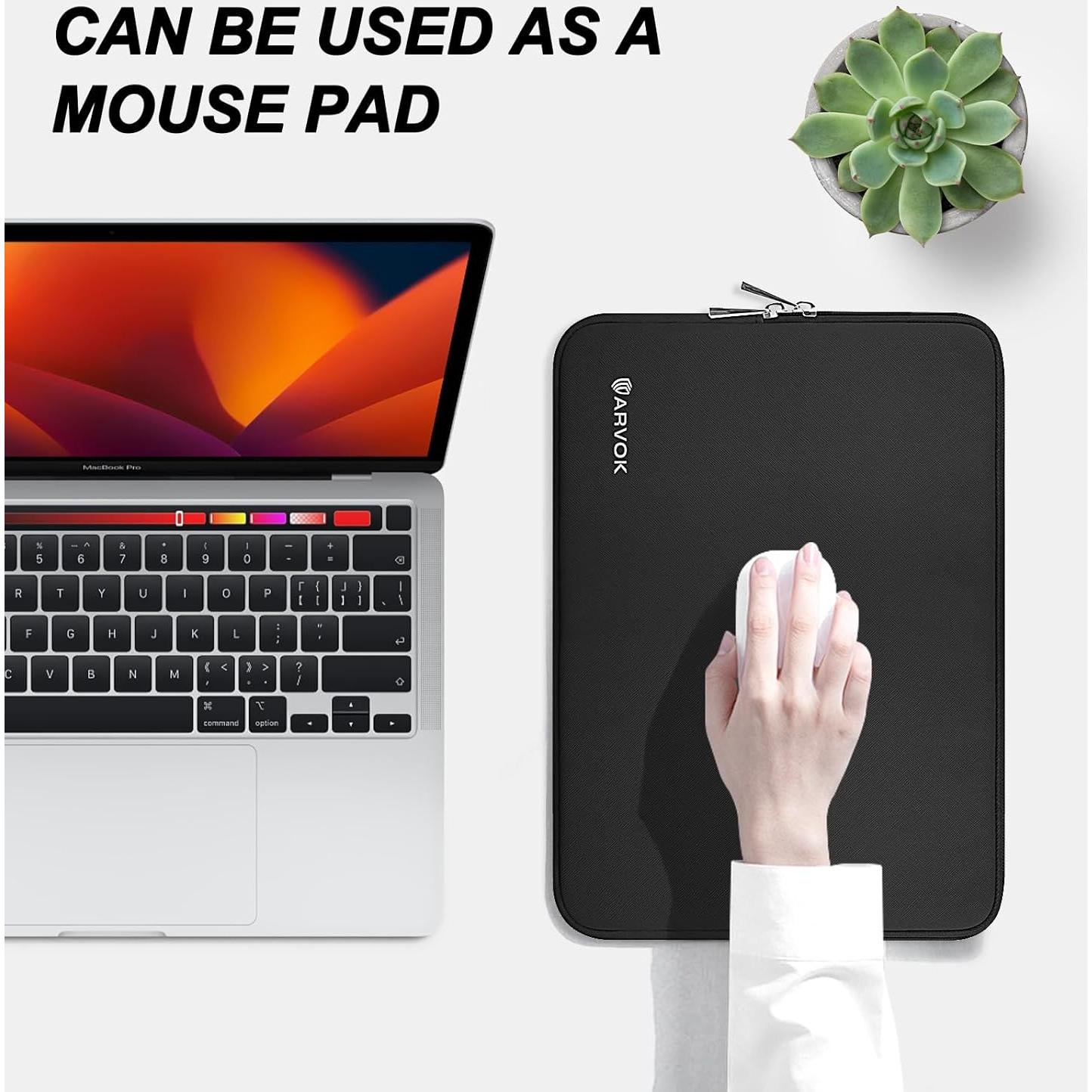 Funda Impermeable ARVOK para Laptop 13" Negro - Protección Múltiple