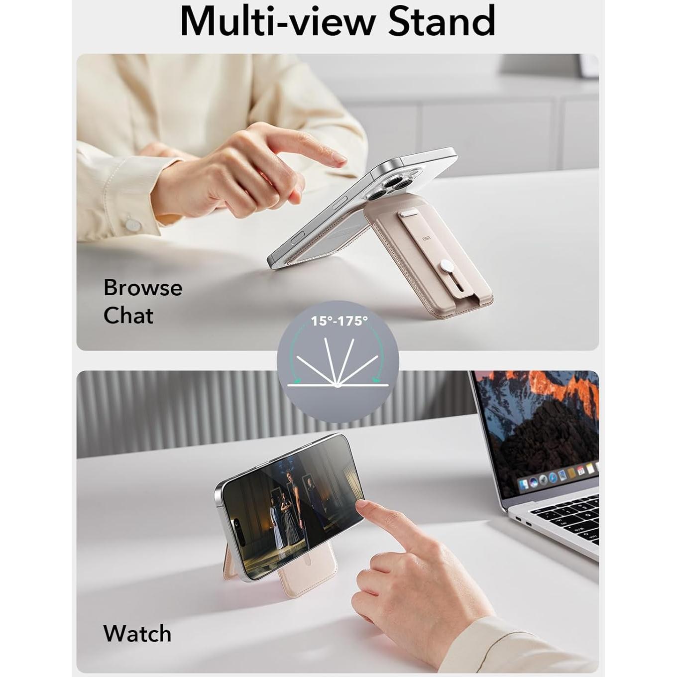 Cartera Aura MagSafe ESR Titanio Desértico para iPhone 12-16