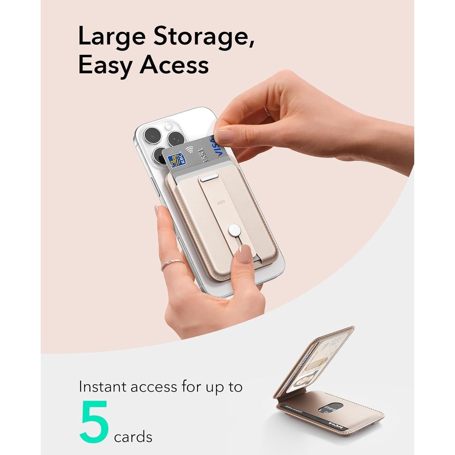 Cartera Aura MagSafe ESR Titanio Desértico para iPhone 12-16