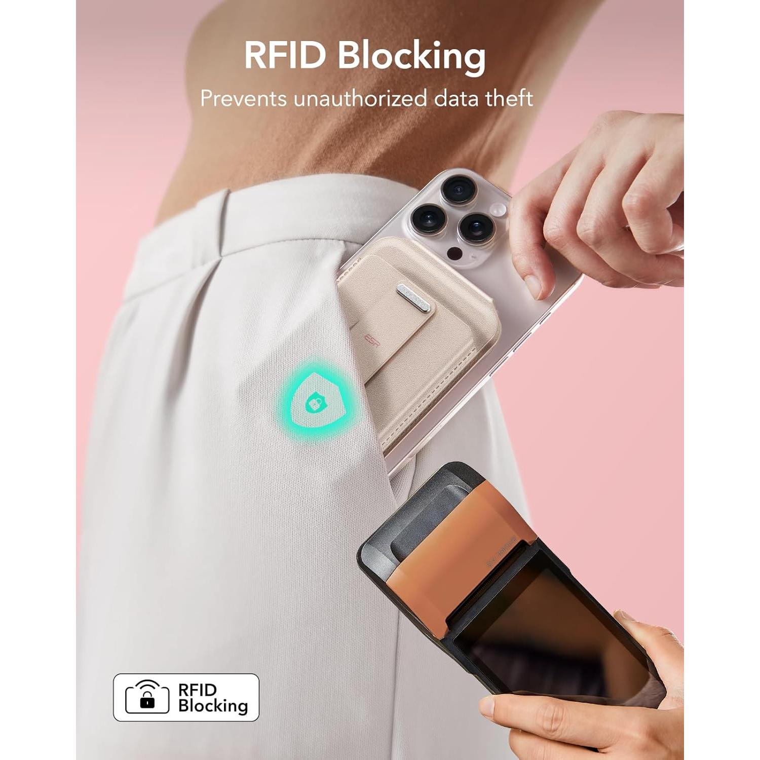 Cartera Aura MagSafe ESR Titanio Desértico para iPhone 12-16