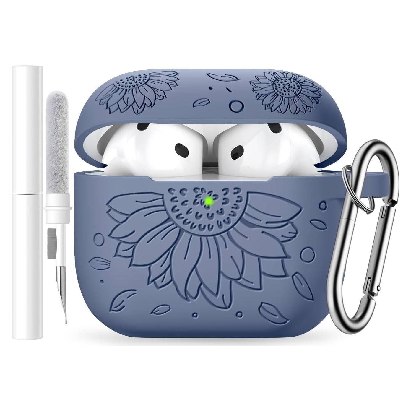 Funda de Silicona IMIVIO para AirPods 4ta Generación Azul Gris