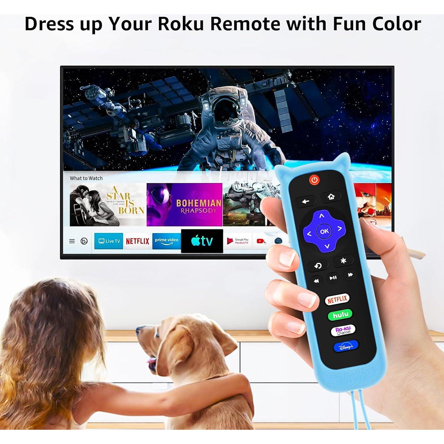 Funda de Silicona para Control Remoto Roku SOTATOO Brillo Verde Azul