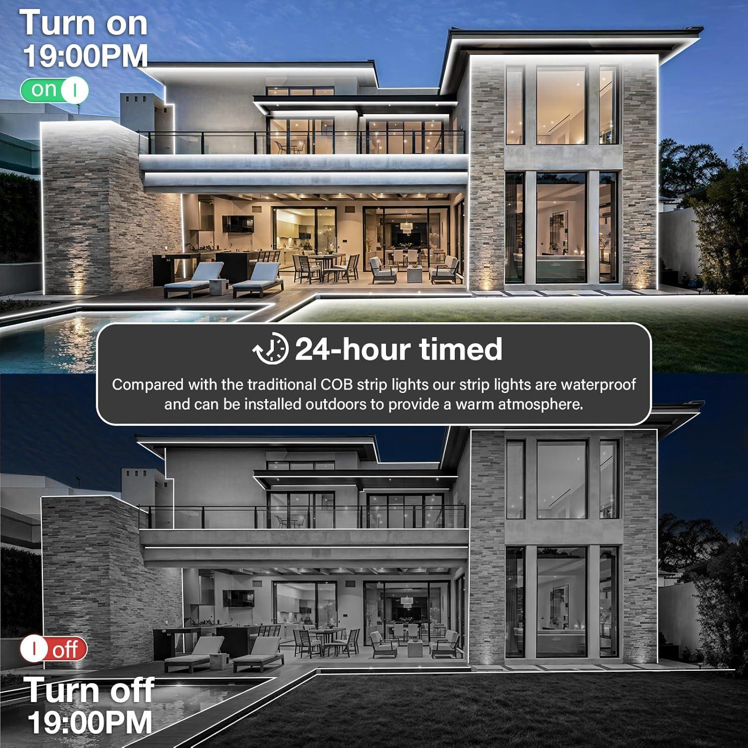 Tira LED COB 100 pies Talkhigh IP68 Regulable 6500K Exterior