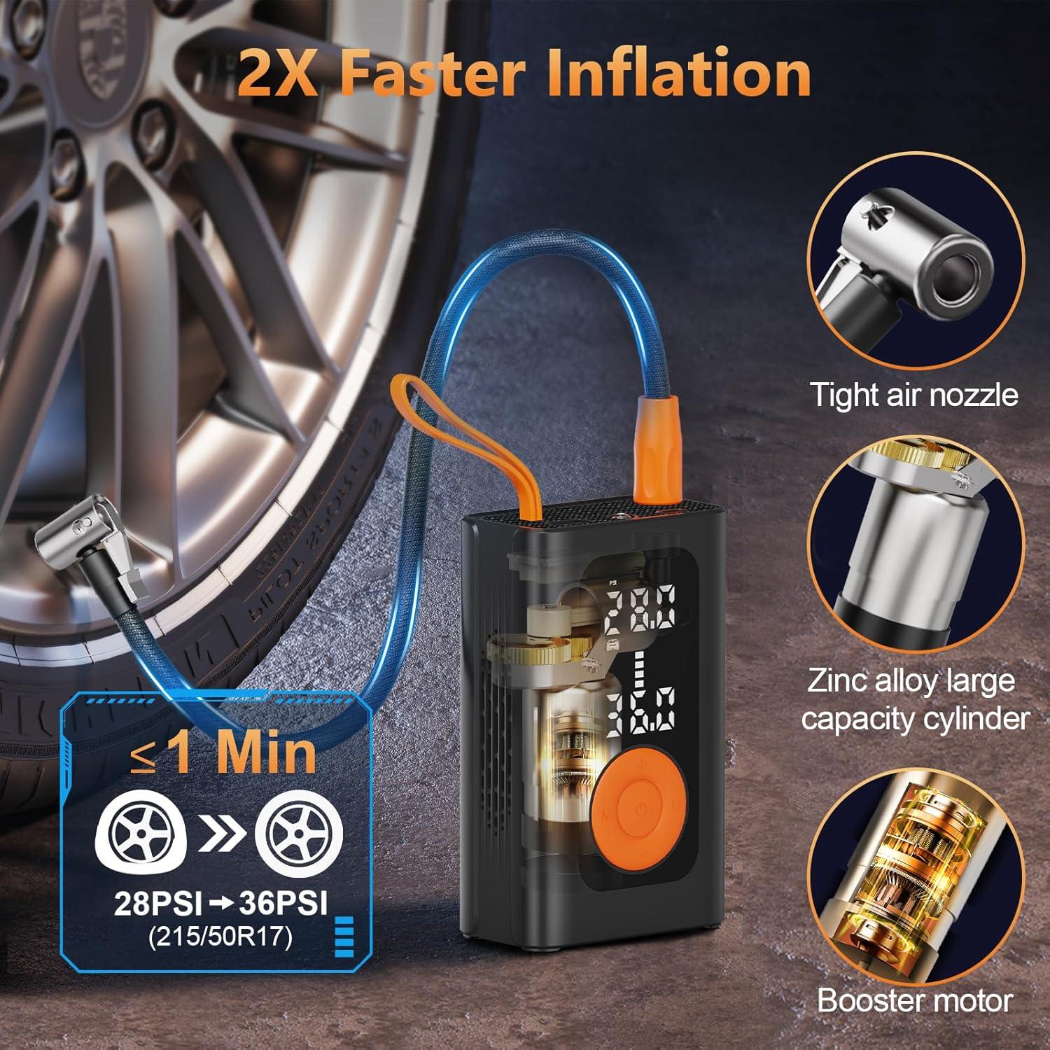 Compresor de Aire Portátil YVELINES MU-001 150 PSI Negro