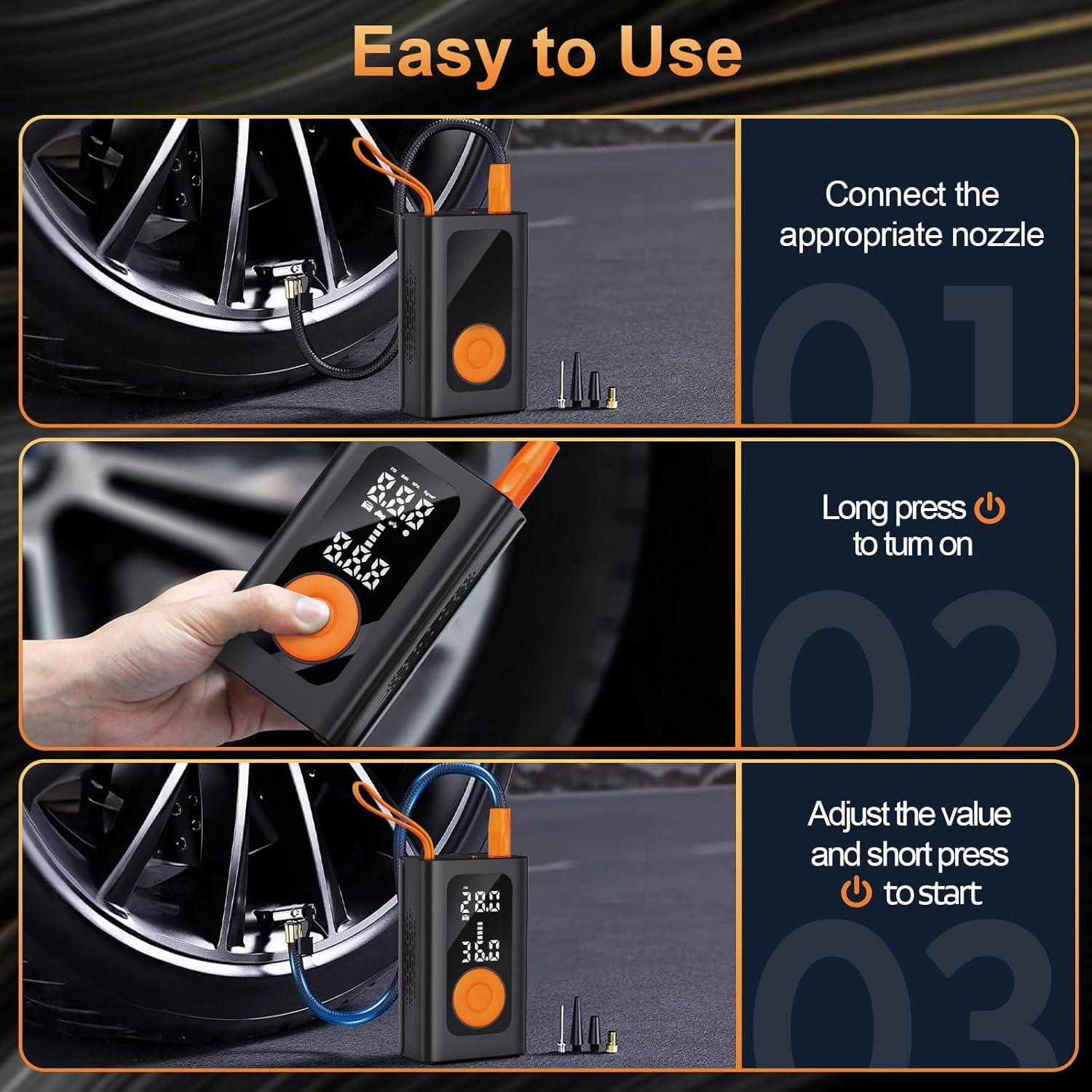 Compresor de Aire Portátil YVELINES MU-001 150 PSI Negro