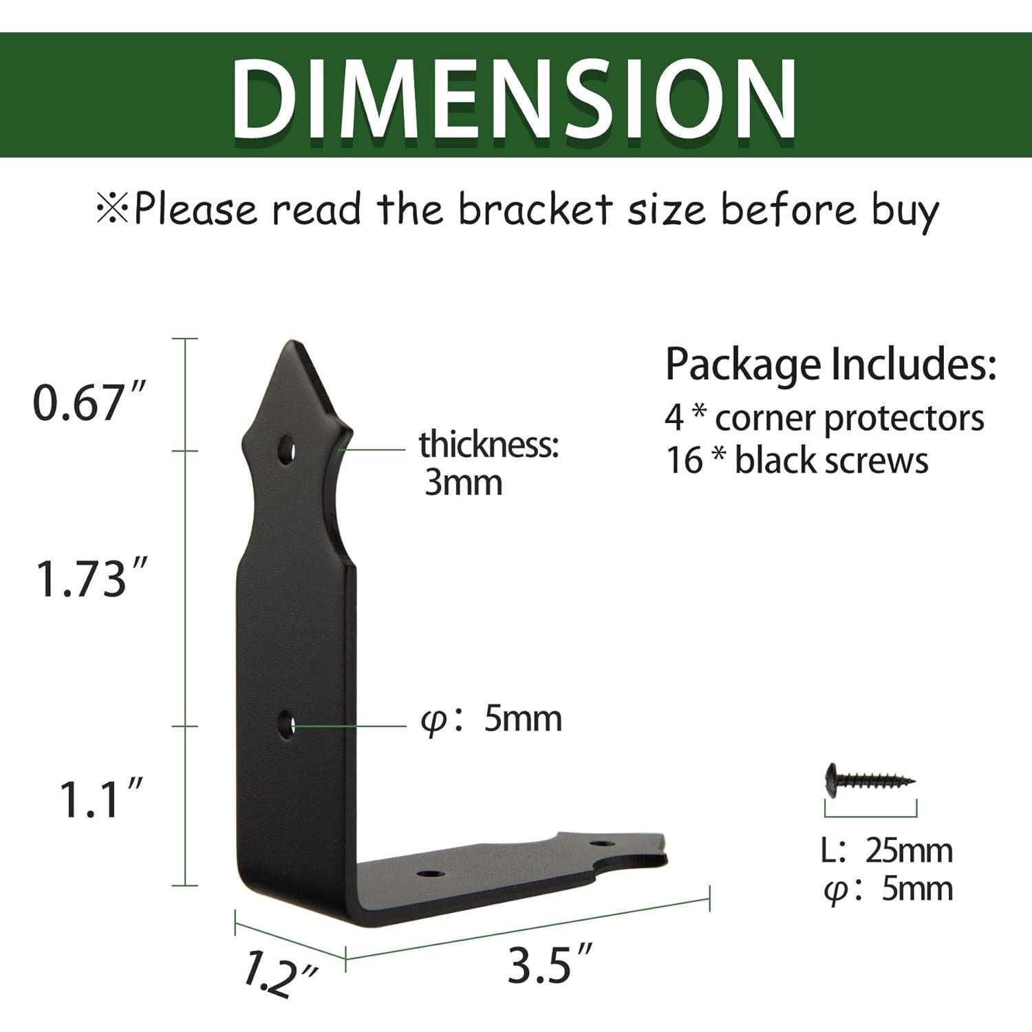 Protectores de Esquinas de Metal KOXHERO 8.89 cm 4 Piezas
