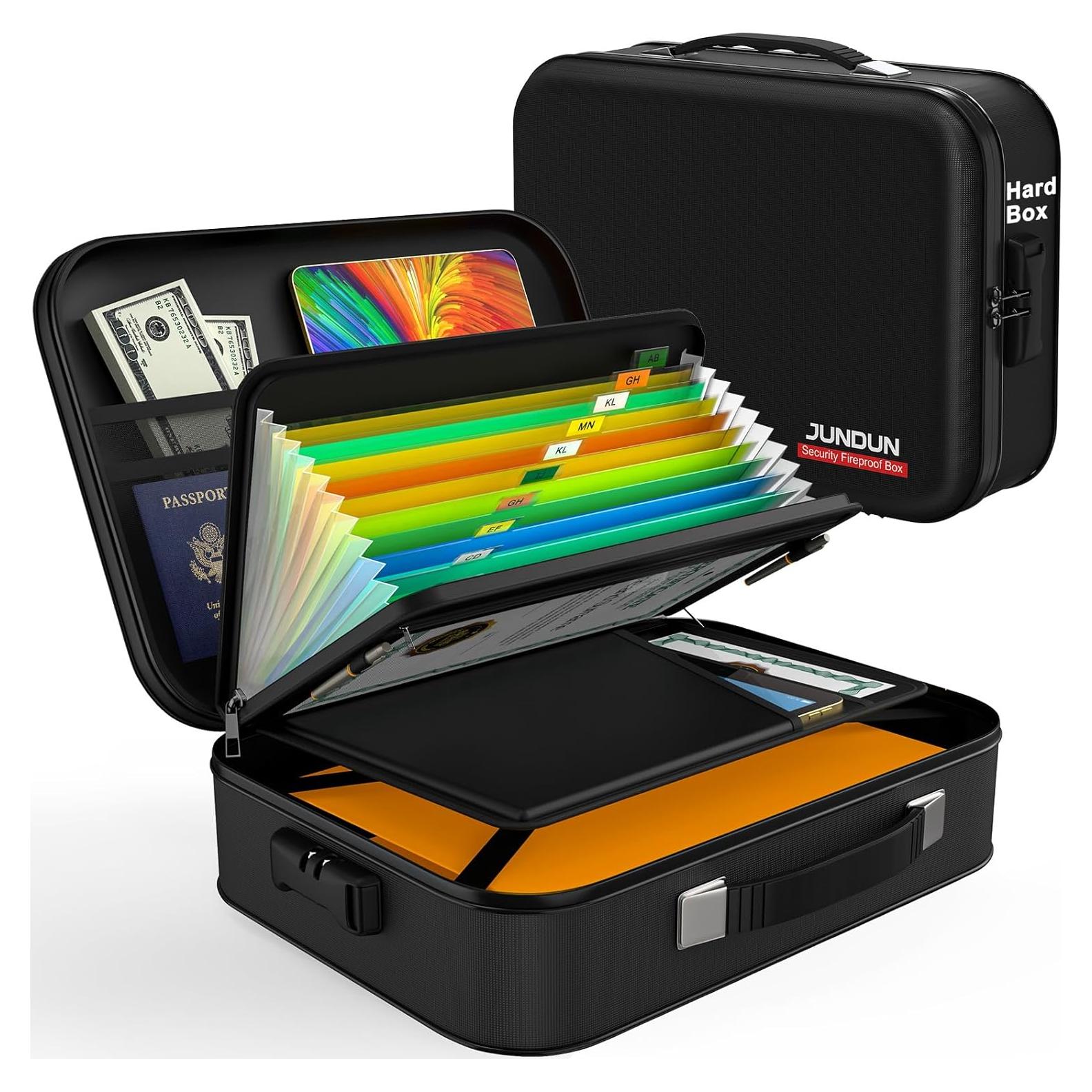 Caja de Documentos a Prueba de Fuego JUNDUN 39x29cm con Cerradura