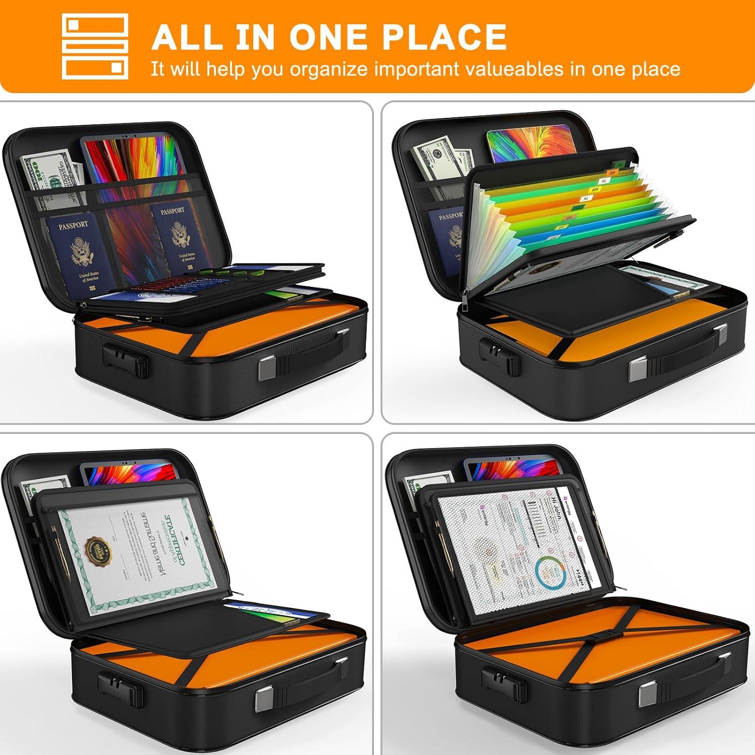 Caja de Documentos a Prueba de Fuego JUNDUN 39x29cm con Cerradura