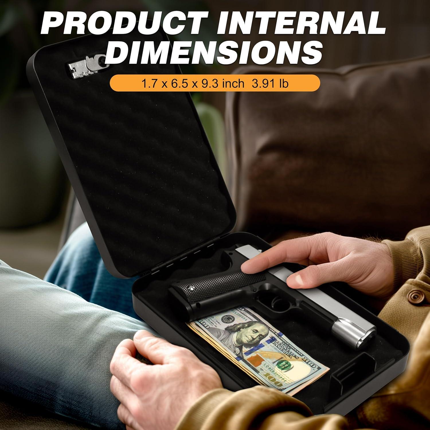 Caja Fuerte Portátil para Pistolas PACOLO - Acero 29x19.6x7.1cm