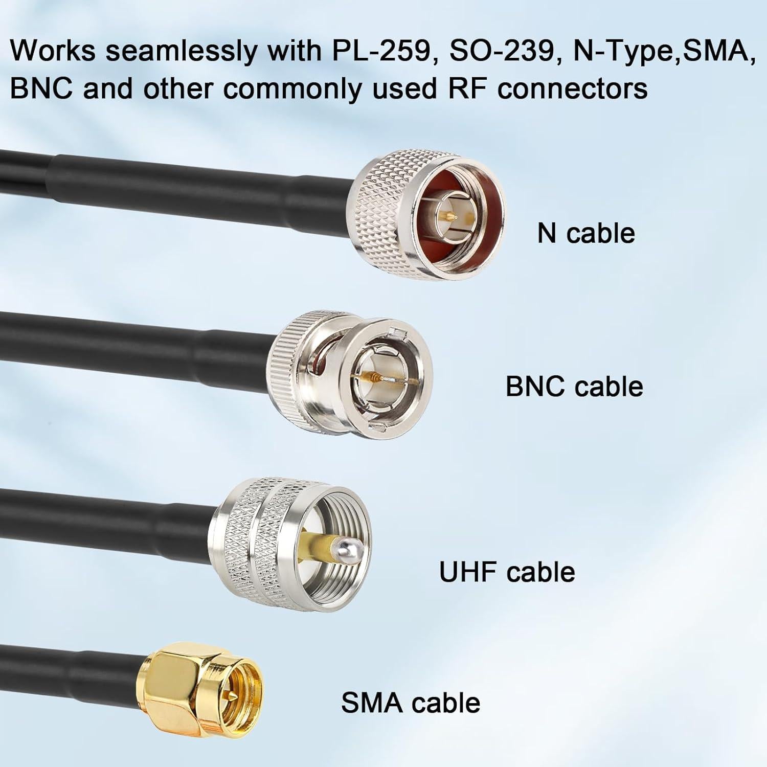 Cable Coaxial RG58 15.24 m 50 Ohmios XRDS-RF para RF y Antenas