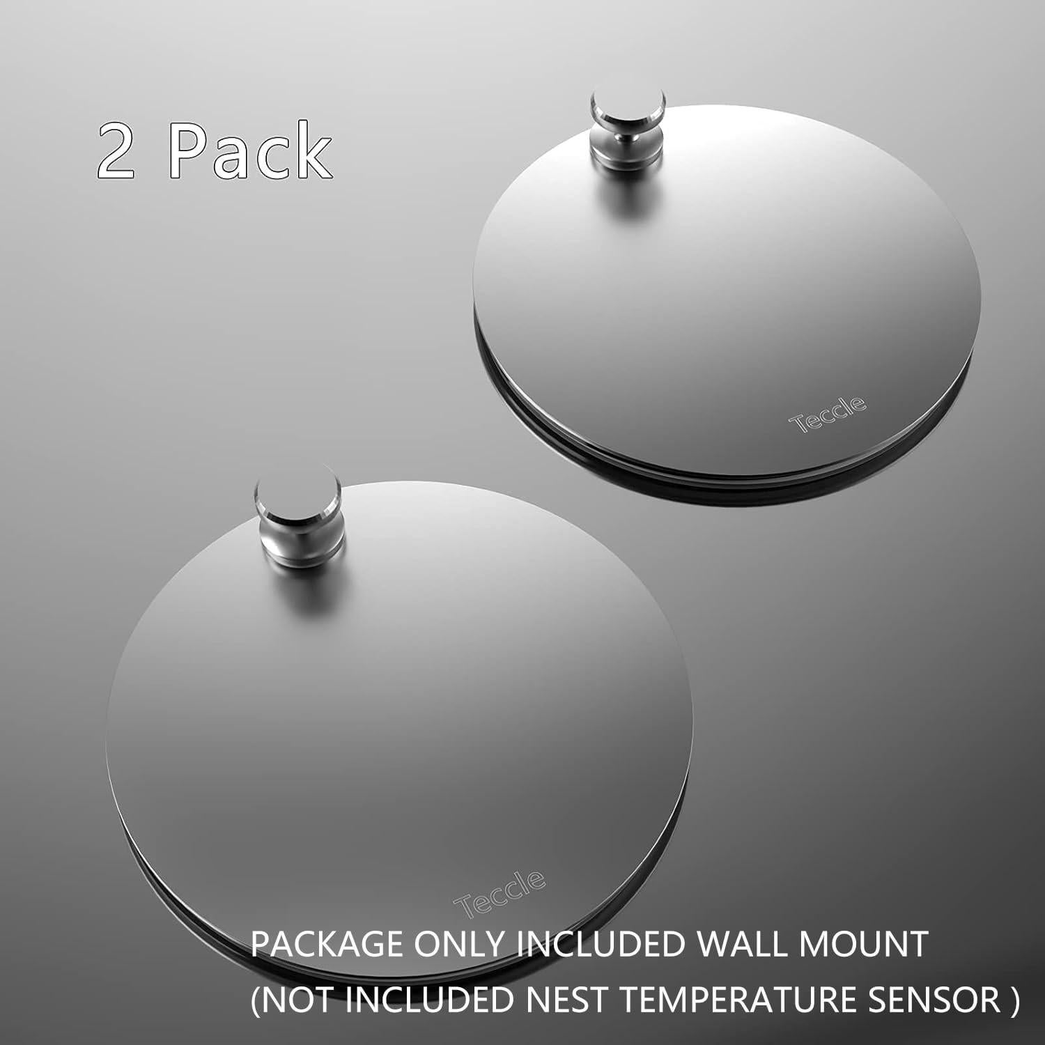 Soporte de Pared Teccle para Sensor de Temperatura Nest - 2 Paquete, Acero Inoxidable, Sin Agujeros