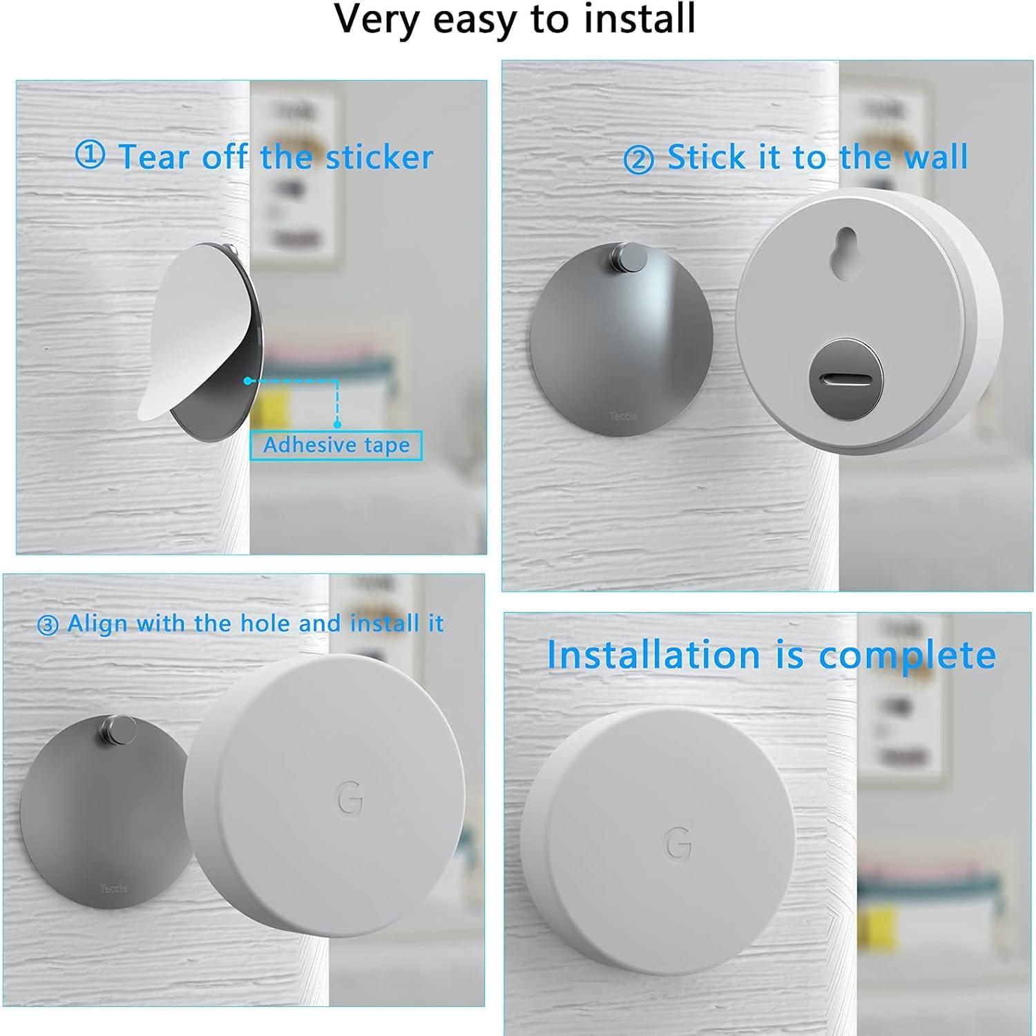 Soporte de Pared Teccle para Sensor de Temperatura Nest - 2 Paquete, Acero Inoxidable, Sin Agujeros