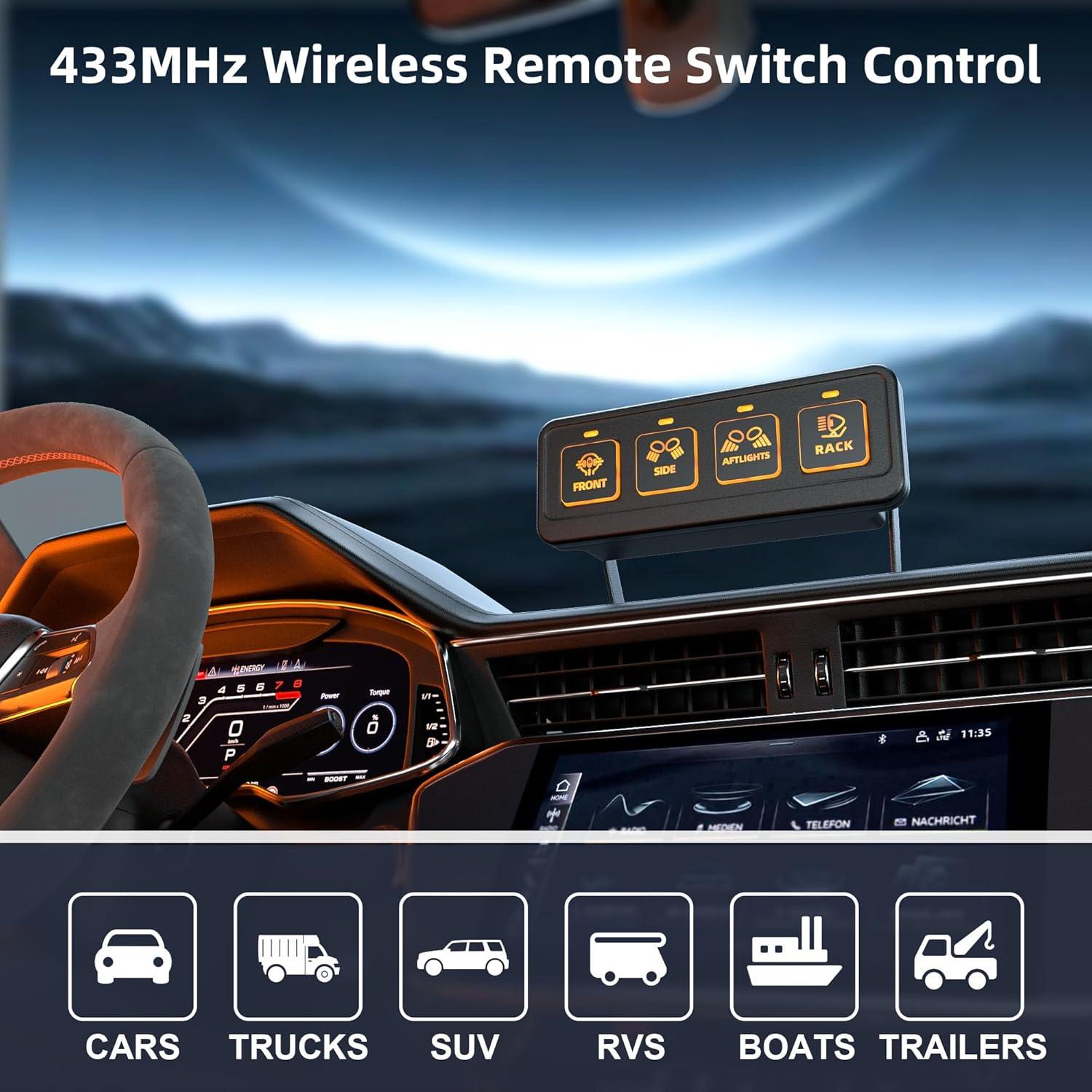 Panel de Interruptores Inalámbrico 4 Gang Somaer a Prueba de Agua