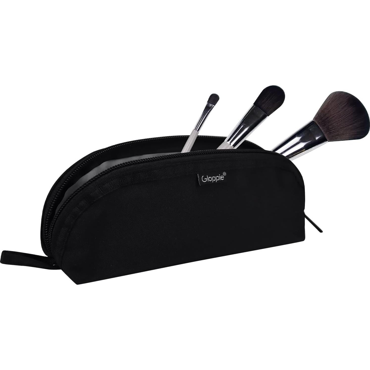 Soporte de Brochas de Maquillaje Gloppie Negro - Estuche Portátil para 10 Brochas