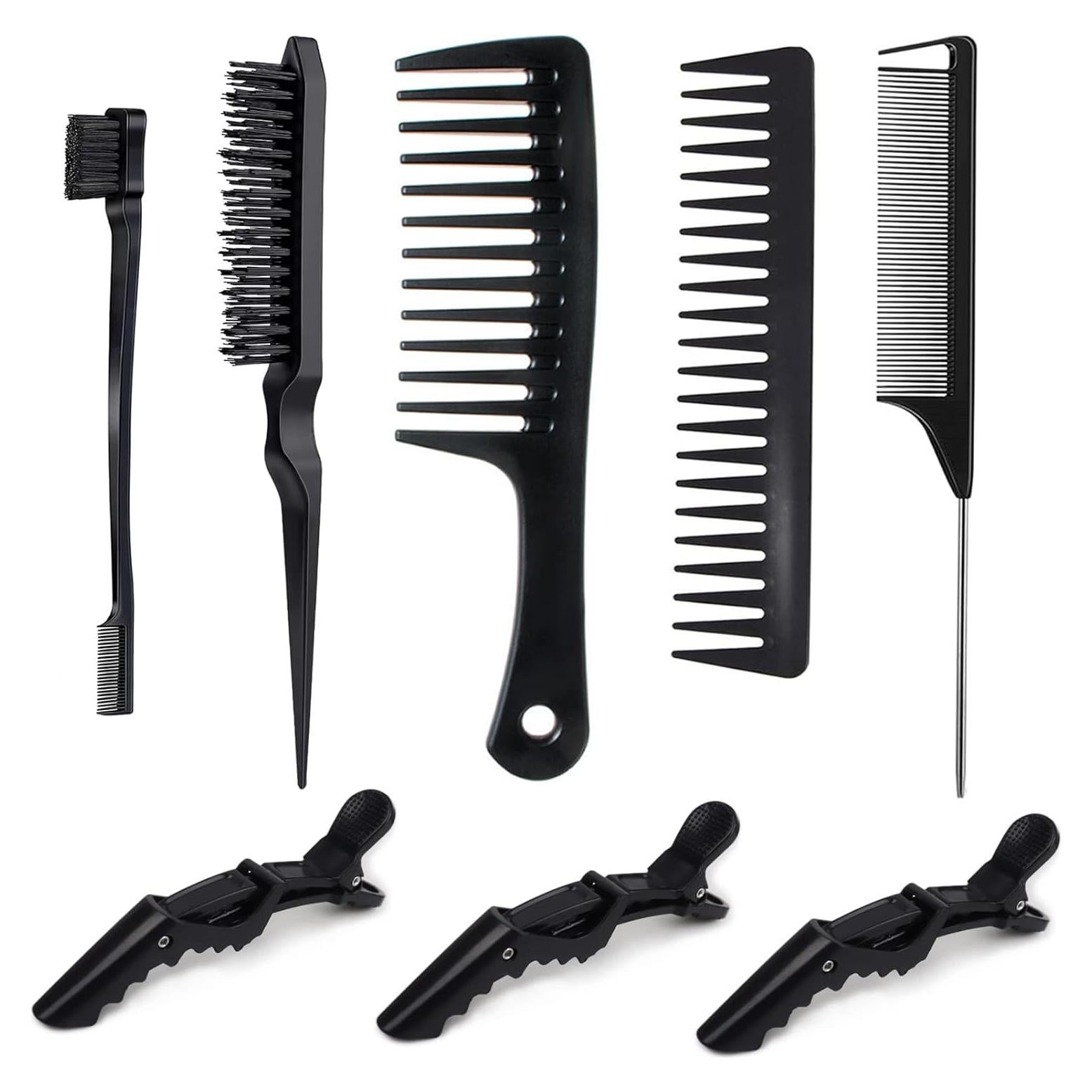 Juego de Peines y Clips para Peinar Cabello NEWAY 8 Piezas