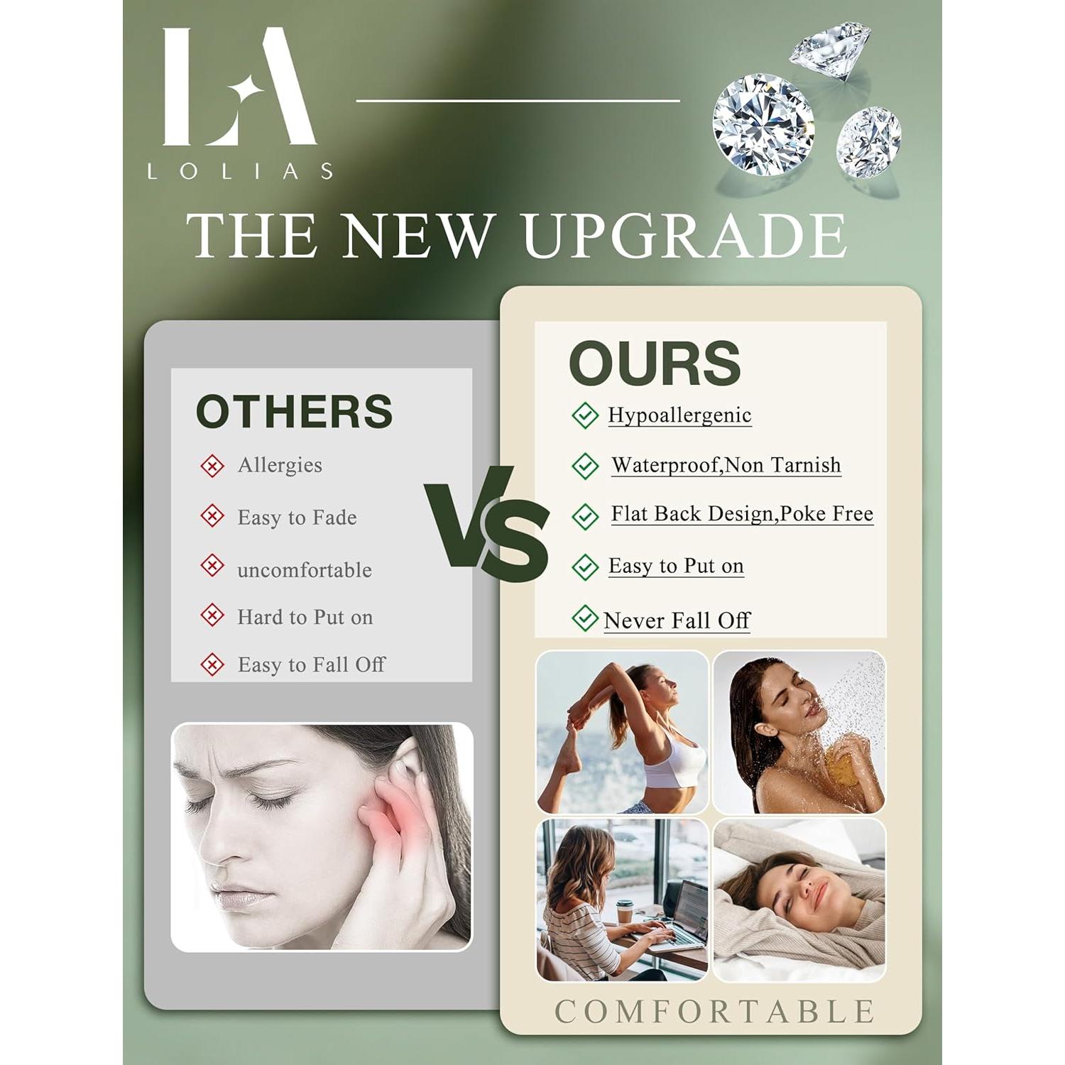 Pendientes de Cartílago Hipoalergénicos LOLIAS 16G Oro 14K