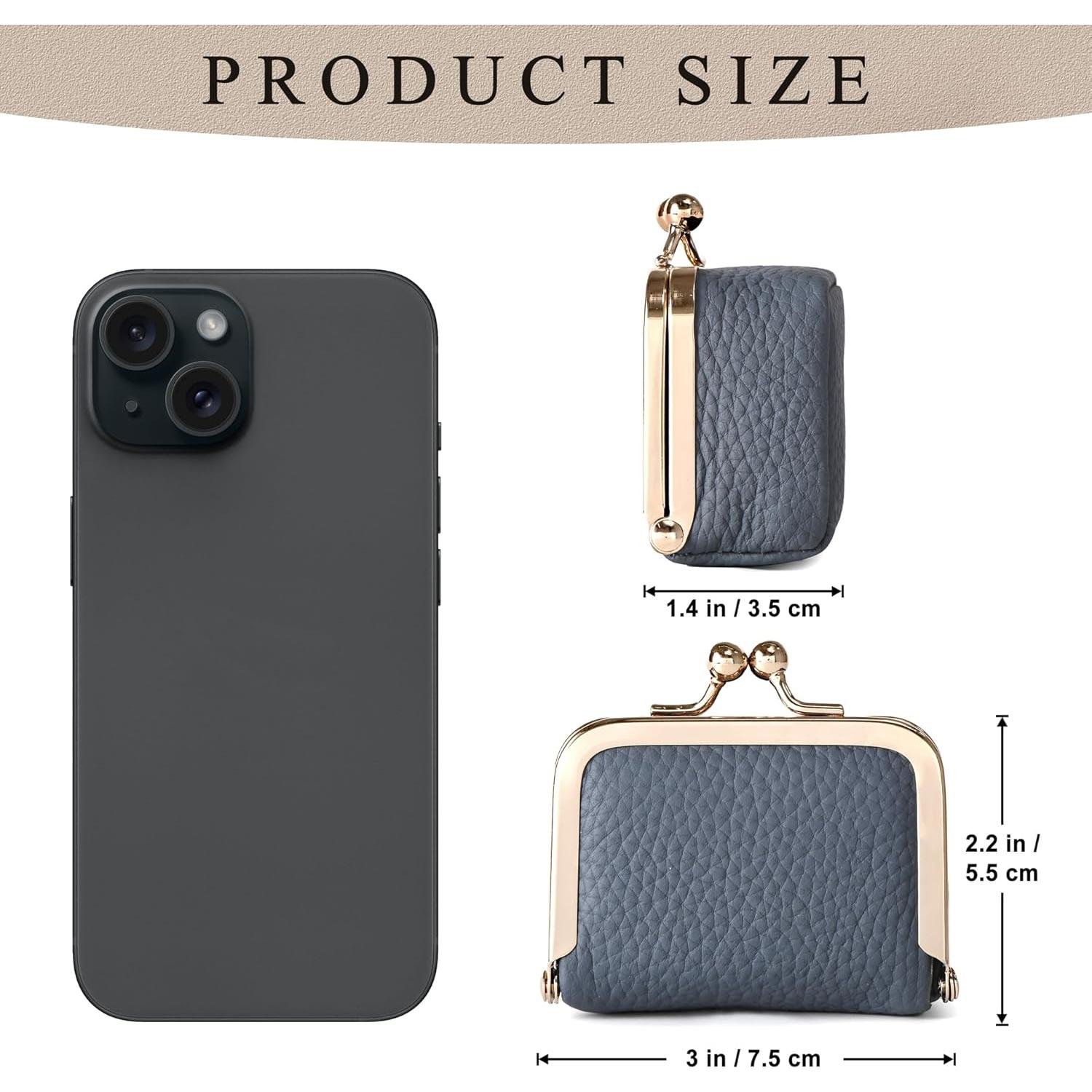 Estuche de Joyería Zivyes de Cuero Genuino Azul 7.6 cm