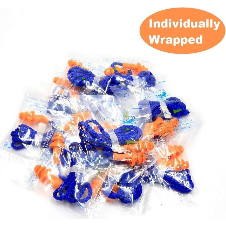Tapones para Oídos Reutilizables 25dB con Cordón - 100 Pares