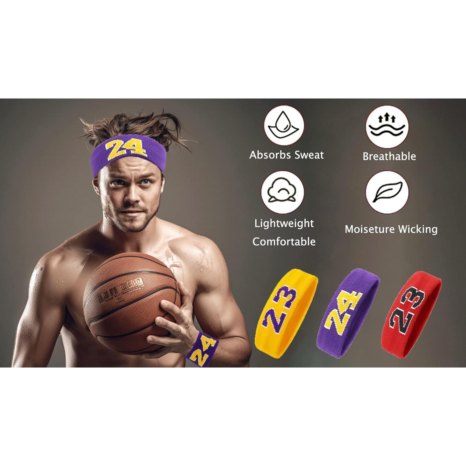 Kit de Muñequera y Banda de Sudor Baloncesto XXPUHFT Púrpura