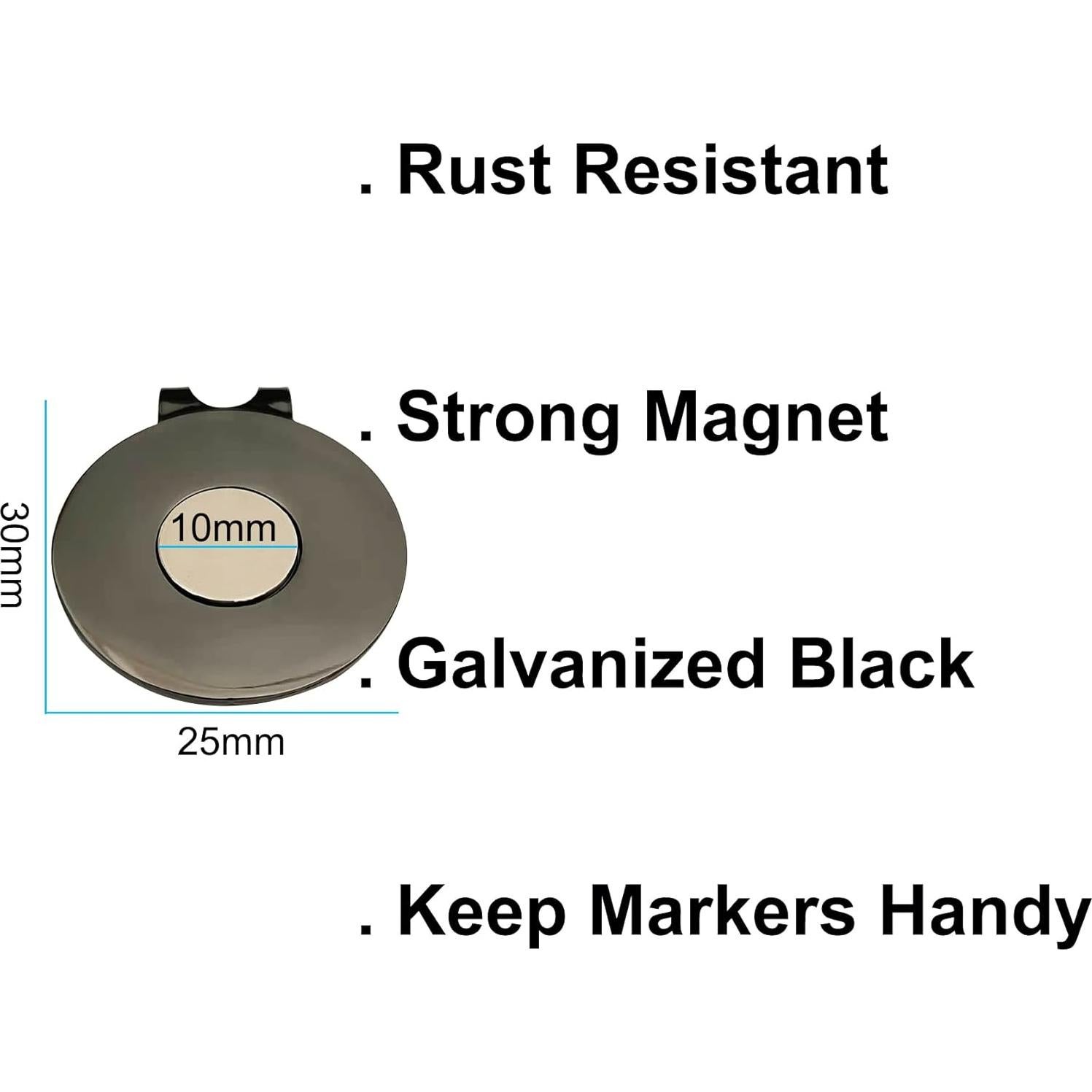Clip Magnético para Sombrero de Golf Eshan - 10 Piezas