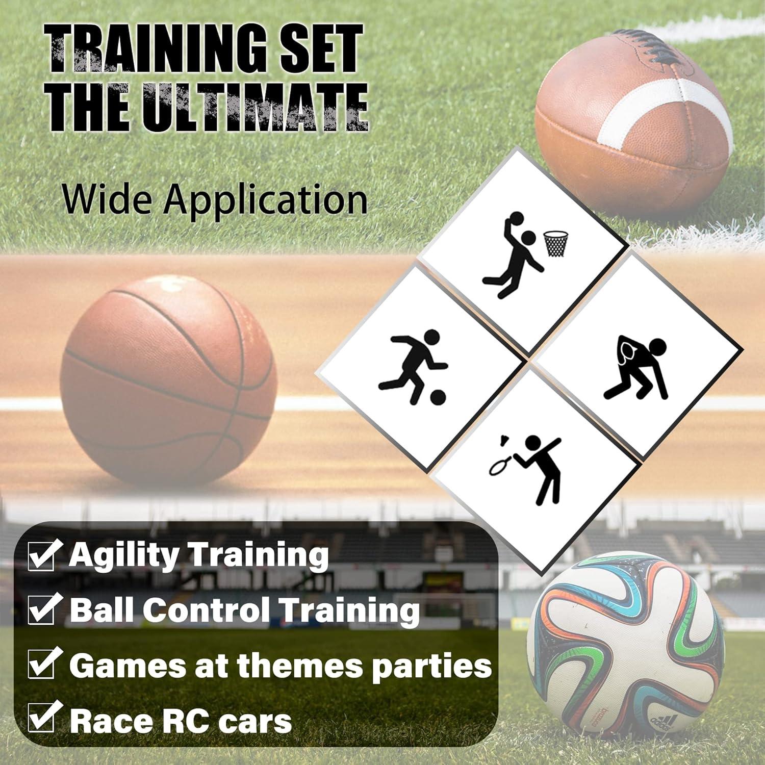 12 Conos de Entrenamiento JRONG Tols 22.86 cm para Fútbol y Baloncesto